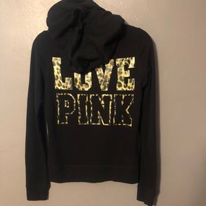 VS Pink Leopard Zip Up Jacket